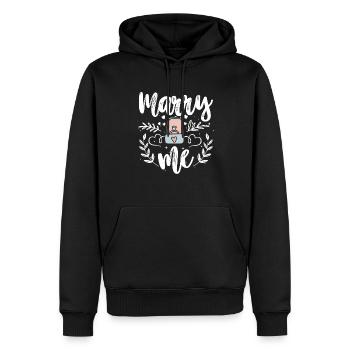 Marry me Demande en mariage Fiançailles - Sweat à capuche Premium bio Homme - noir - Devant - Nico (187cm)