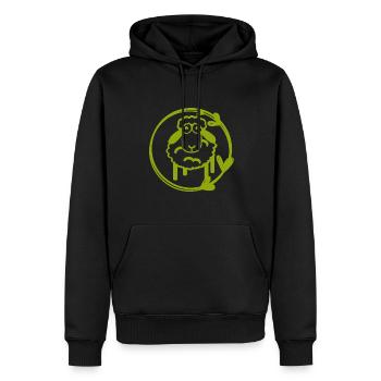 Moutons - Laine - Troupeau de moutons - Nature - Ferme - Sweat à capuche Premium bio Homme - noir - Devant - Nico (187cm)