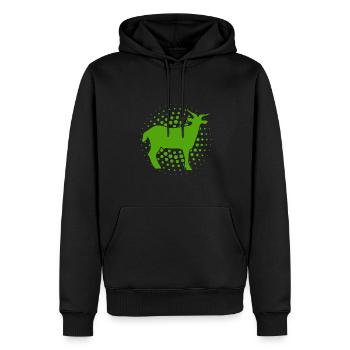 Ziege - Bock - Geiß - Bauernhof - Zoo - Urlaub - Männer Premium Bio Hoodie - Schwarz - Vorne - Nico (187cm)