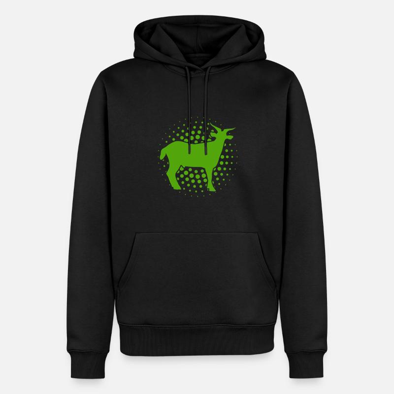 Chèvre - Chèvre - Chèvre - Ferme - Zoo - Vacances - Sweat à capuche Premium bio Homme - noir