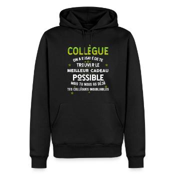 Collègue Cadeau Des Collègues Inoubliables - Sweat à capuche Premium bio Homme - noir - Devant - Nico (187cm)