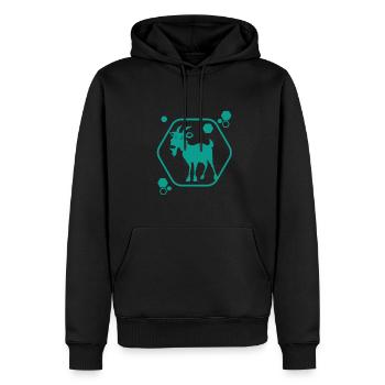 Chèvre - Chèvre - Chèvre - Ferme - Zoo - Vacances - Sweat à capuche Premium bio Homme - noir - Devant - Nico (187cm)