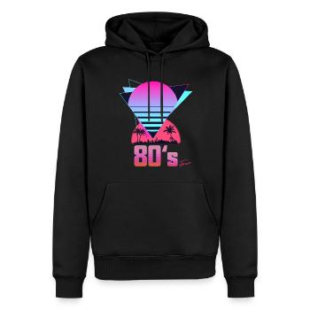 Rückkehr der 80er Jahre für immer - Männer Premium Bio Hoodie - Schwarz - Vorne - Nico (187cm)