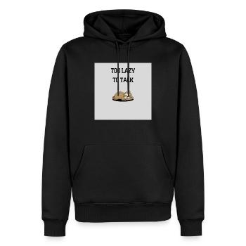 TROP PARESSEUX POUR PARLER - Sweat à capuche Premium bio Homme - noir - Devant - Nico (187cm)