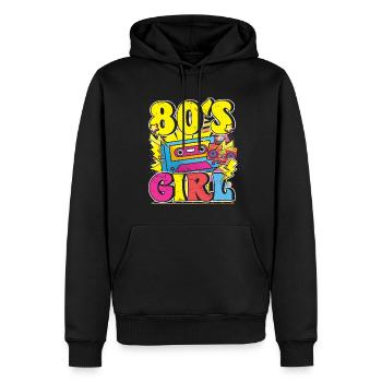 80 Girl 80s theme party - Men’s Premium Organic Hoodie - black - Front - Nico (187cm)