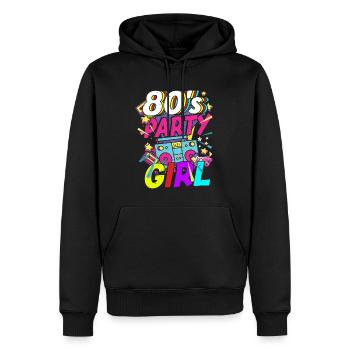 80 Girl 80s theme party - Men’s Premium Organic Hoodie - black - Front - Nico (187cm)
