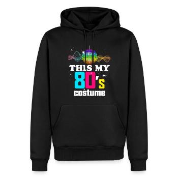 My 80s I Remember Vintage Quote - Men’s Premium Organic Hoodie - black - Front - Nico (187cm)