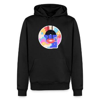 DISC - Sweat à capuche Premium bio Homme - noir - Devant - Nico (187cm)