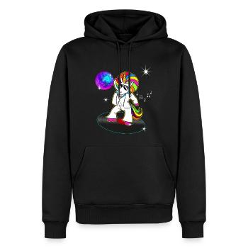 Vintage Einhorn Disco 70er Jahre 80er Jahre Afro Frisur - Männer Premium Bio Hoodie - Schwarz - Vorne - Nico (187cm)