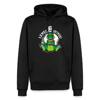 Level 8 Jahre alt, 8. Geburtstag Gamer Dino T-Rex - Männer Premium Bio Hoodie - Schwarz - Vorne - Nico (187cm)