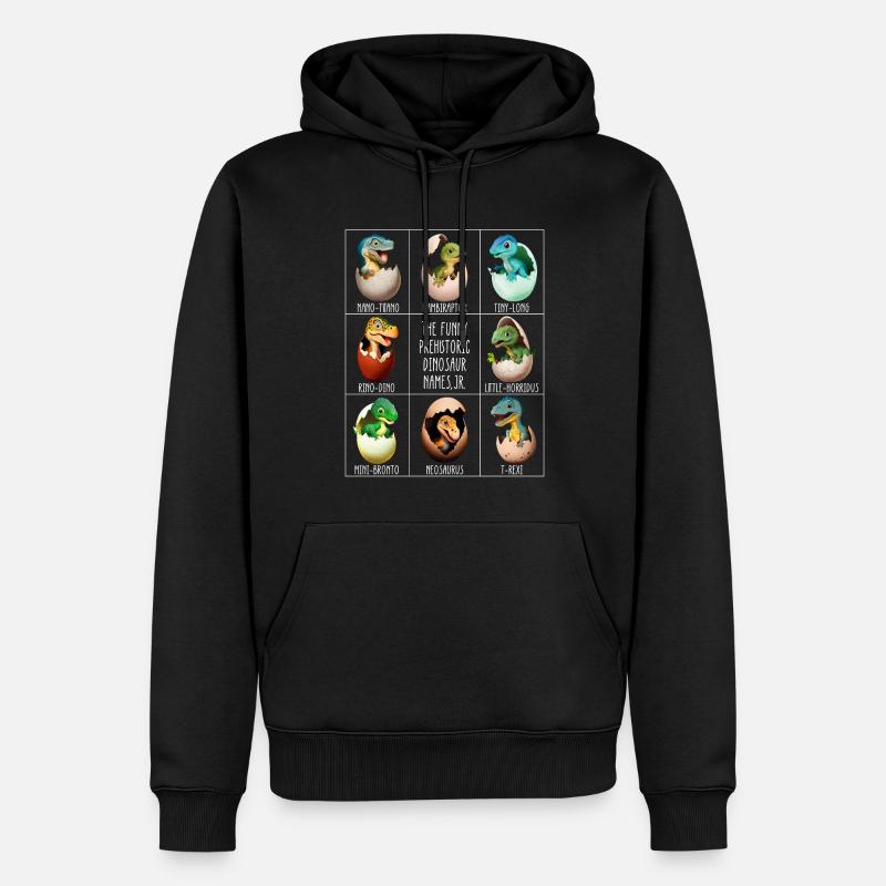Bébé dinosaure dans l’œuf - Sweat à capuche Premium bio Homme - noir