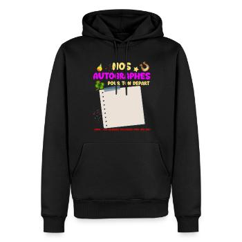 Femme Collègue Autographe cadeau drole - Sweat à capuche Premium bio Homme - noir - Devant - Nico (187cm)