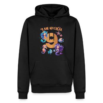 Meerjungfrau Geburtstag 9 Jahre - Männer Premium Bio Hoodie - Schwarz - Vorne - Nico (187cm)