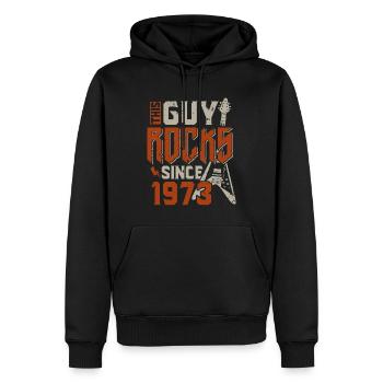 Dieser Kerl rockt seit 1973 Jahrgang Geburtstag - Männer Premium Bio Hoodie - Schwarz - Vorne - Nico (187cm)