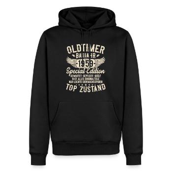 Oldtimer Baujahr 1959 Jahrgang Geburtstag Geschenk - Männer Premium Bio Hoodie - Schwarz - Vorne - Nico (187cm)