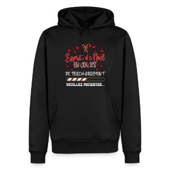 Téléchargement Noël Homme Femme Enfant - Sweat à capuche Premium bio Homme - noir - Devant - Nico (187cm)