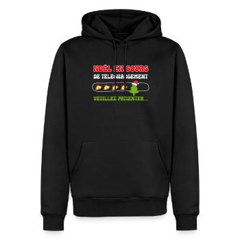 Téléchargement Sapin De Noël Homme Femme Enfant - Sweat à capuche Premium bio Homme - noir - Devant - Nico (187cm)