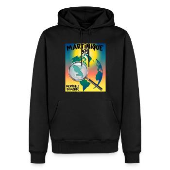 Martinique 972 Weltwunder Frauen oder Männer - Männer Premium Bio Hoodie - Schwarz - Vorne - Nico (187cm)