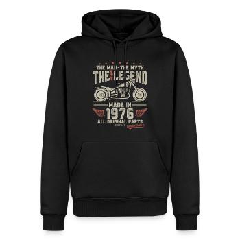 1976 Jahrgang Mann Mythos Legende Motorrad - Männer Premium Bio Hoodie - Schwarz - Vorne - Nico (187cm)