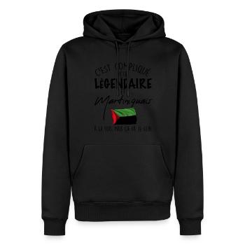 Martinique Mann Legende Humor Vater & Sohn - Männer Premium Bio Hoodie - Schwarz - Vorne - Nico (187cm)