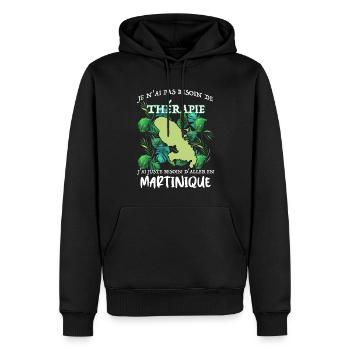 Martinique Good Therapy Humor Man or Woman - Men’s Premium Organic Hoodie - black - Front - Nico (187cm)
