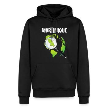 Belle Martinique 972 Loupe Antilles Les Tropiques - Sweat à capuche Premium bio Homme - noir - Devant - Nico (187cm)