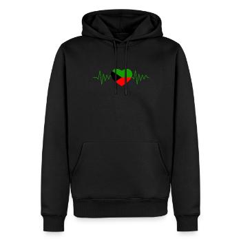 Flagge Martinique Mann Frauen Kinder Herz - Männer Premium Bio Hoodie - Schwarz - Vorne - Nico (187cm)