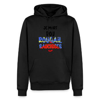 Flagge von La Réunion Rougail Wurst - Männer Premium Bio Hoodie - Schwarz - Vorne - Nico (187cm)