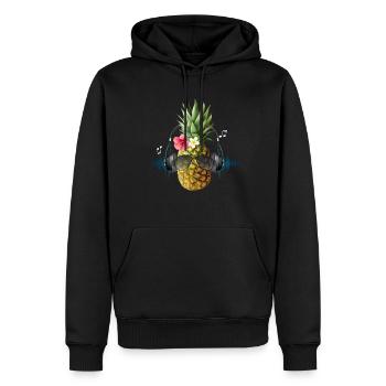Ananas-Hibiskus-Sonnenbrille - Männer Premium Bio Hoodie - Schwarz - Vorne - Nico (187cm)