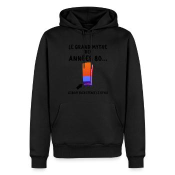 80er Vintage Radiergummi Humor - Männer Premium Bio Hoodie - Schwarz - Vorne - Nico (187cm)