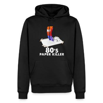 80er Vintage Radiergummi Männer Frauen - Männer Premium Bio Hoodie - Schwarz - Vorne - Nico (187cm)