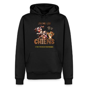 Hunde Kleine Größe Mann Frau Kind - Männer Premium Bio Hoodie - Schwarz - Vorne - Nico (187cm)