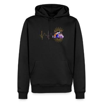 Drums Drummer Man Woman Heartbeat - Men’s Premium Organic Hoodie - black - Front - Nico (187cm)