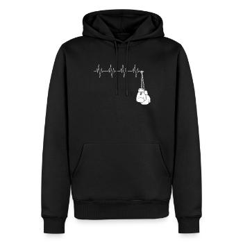 Boxe Passion Homme Ou Femme Sport de Combat - Sweat à capuche Premium bio Homme - noir - Devant - Nico (187cm)