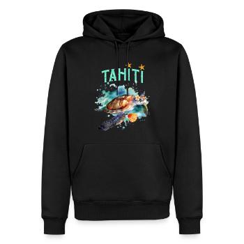 Wunderschöner Meeresschildkrötenpanzer Tahiti Polynesien - Männer Premium Bio Hoodie - Schwarz - Vorne - Nico (187cm)