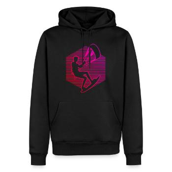 Femmes Kiting Kitesurf Kitesurfeur Hommes - Sweat à capuche Premium bio Homme - noir - Devant - Nico (187cm)