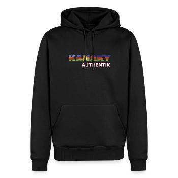 Kanaky Authentik Nouvelle Calédonie Homme Femme - Sweat à capuche Premium bio Homme - noir - Devant - Nico (187cm)