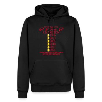 Rugby Toulouse 6 Fois Champion Cadeau Homme Femme - Sweat à capuche Premium bio Homme - noir - Devant - Nico (187cm)
