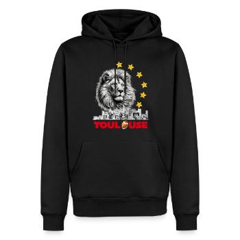 Toulouse Rugby 6 Etoiles Sport Champion Lion Fier - Sweat à capuche Premium bio Homme - noir - Devant - Nico (187cm)