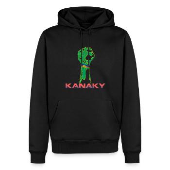 Kanaky Neukaledonien Flagge Faust gehisst - Männer Premium Bio Hoodie - Schwarz - Vorne - Nico (187cm)