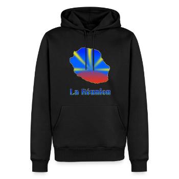 Merveilleux Drapeau La Réunion Fierté Homme Femme - Sweat à capuche Premium bio Homme - noir - Devant - Nico (187cm)