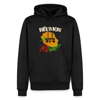 La Réunion Schöne Blumen Hibiskus Wunder - Männer Premium Bio Hoodie - Schwarz - Vorne - Nico (187cm)