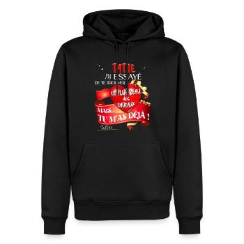 Tatie D'Amour D'une Nièce Annonce Future Grossesse - Sweat à capuche Premium bio Homme - noir - Devant - Nico (187cm)
