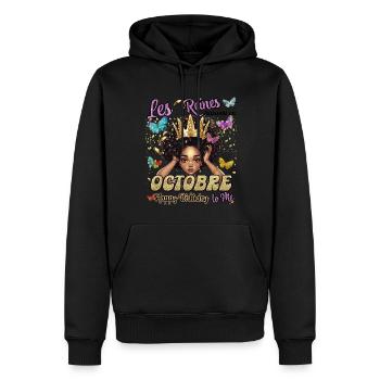 Geburtstag Dezember Königin Frau Mädchen Pailletten - Männer Premium Bio Hoodie - Schwarz - Vorne - Nico (187cm)