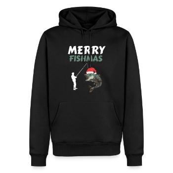 Lustiges Angler Weihnachten Fischer - Männer Premium Bio Hoodie - Schwarz - Vorne - Nico (187cm)