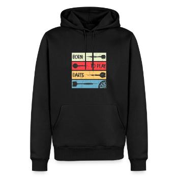 Darts Player Fan Article - born to play darts - Men’s Premium Organic Hoodie - black - Front - Nico (187cm)