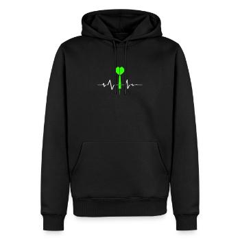 Fléchettes pouls et battements de cœur - battements de cœur pour fléchettes - Sweat à capuche Premium bio Homme - noir - Devant - Nico (187cm)