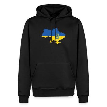 Ukraine - Männer Premium Bio Hoodie - Schwarz - Vorne - Nico (187cm)