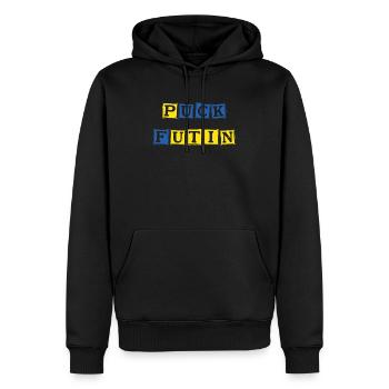 Puck Futin Ukraine - Männer Premium Bio Hoodie - Schwarz - Vorne - Nico (187cm)