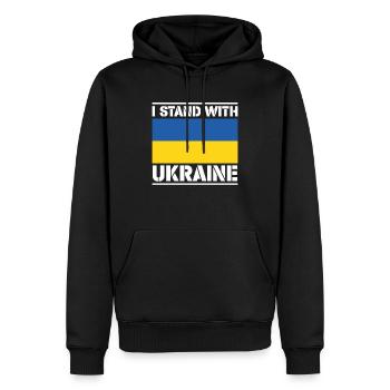 Je suis avec l'Ukraine I Stand With Ukraine - Sweat à capuche Premium bio Homme - noir - Devant - Nico (187cm)